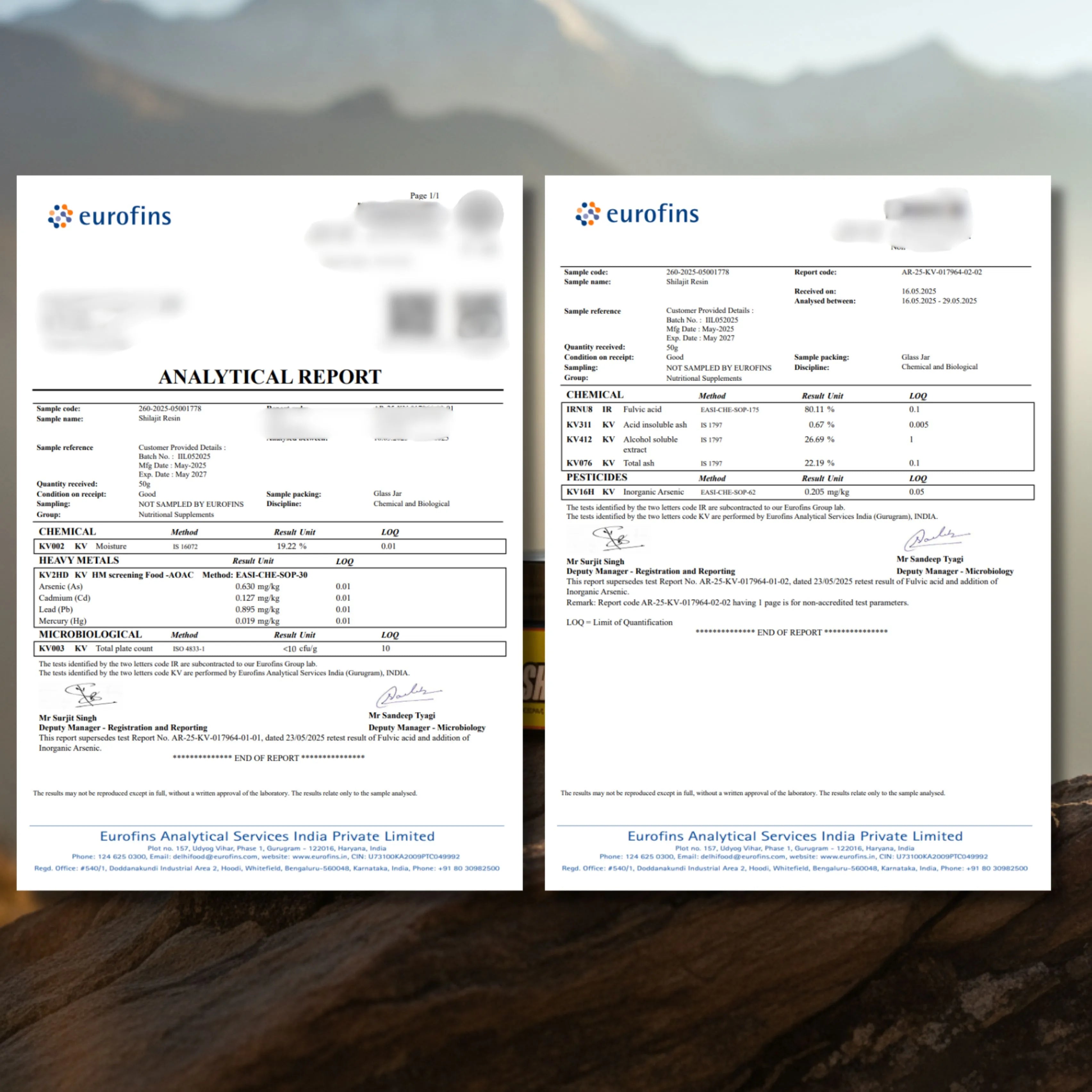 Analyse du Shilajit Peako Power