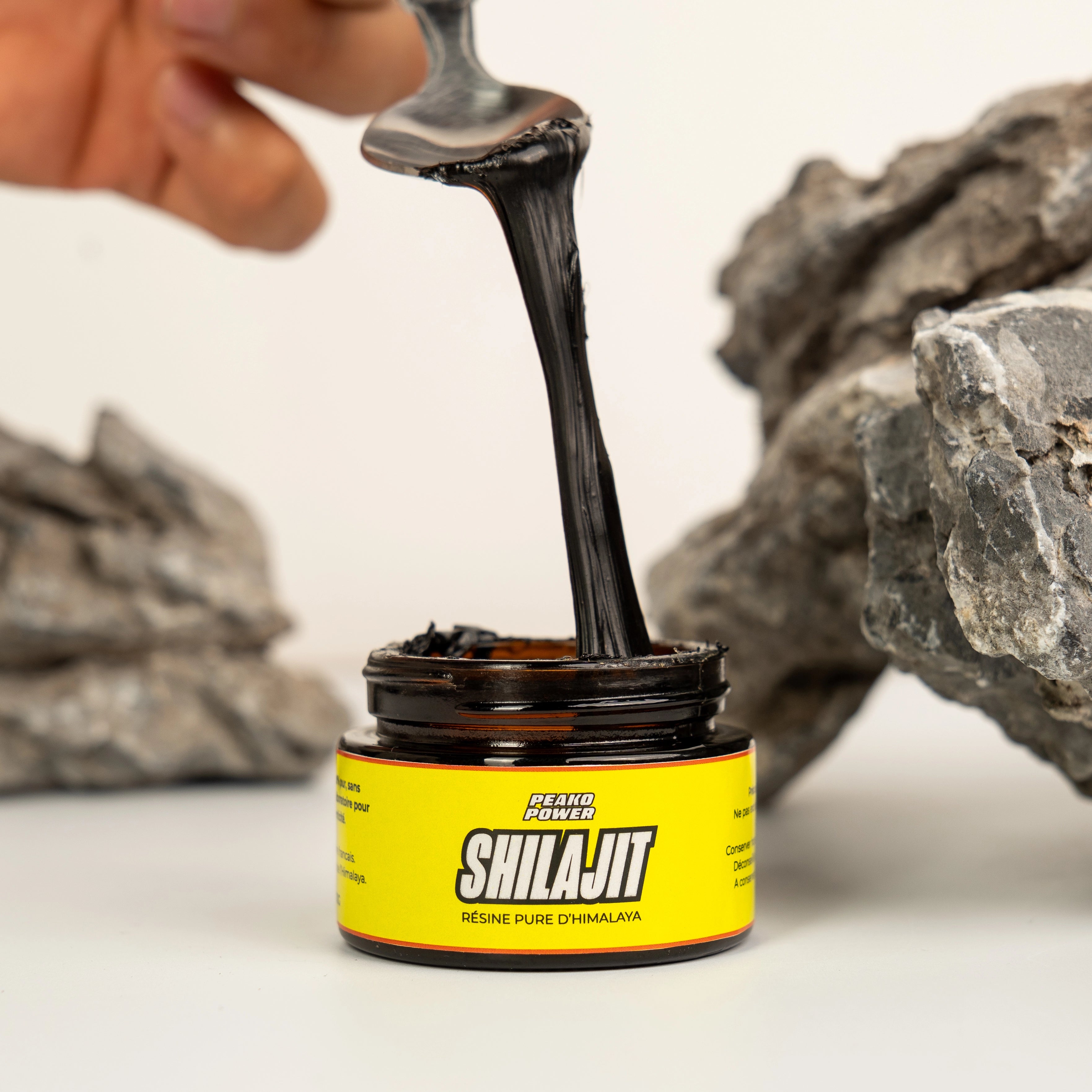 Texture de la résine de Shilajit Peako Power